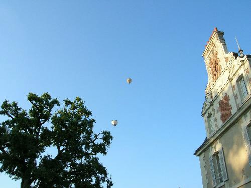 Balloons soaring above Chateau du Breuil  Cold Spring Press 2005