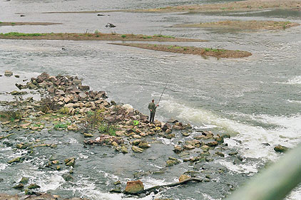 Lone Fisherman River Allier.  Copyright Cold Spring Press 2009.  All rights reserved.