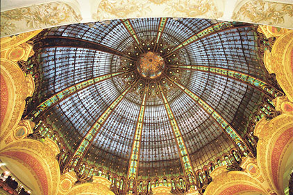 Domed roof of Galeries Lafayette, Blvd Haussmann, Paris. Copyright 2009 Cold Spring Press.  All rights reserved.