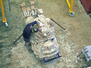 Artisan working on Hermione figurehead. 2011 Cold Spring Press   All Rights Reserved