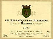 Les Restanques de Pibarnon 2003 label