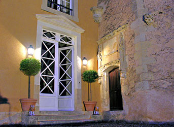 Entrance to the chteau in the evening. Photo copyright Count and Countess de Vanssay.  All rights reserved.