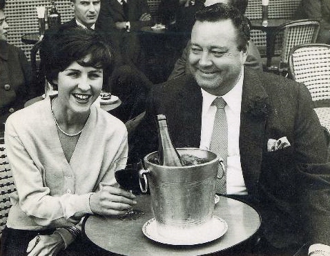 Betty Werther with Jackie Gleason in Paris