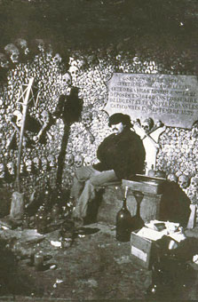 Archival photo of Felix Nadar in the Catacombs.  Courtesy commons.wikimedia.org.