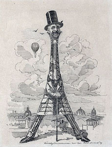 PUNCH cartoon The ugliest lamppost in Paris. Edward Linley Sambourne.  All rights reserved.