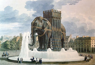 Elephant de la Bastille aquarelle by Jean Alavoine