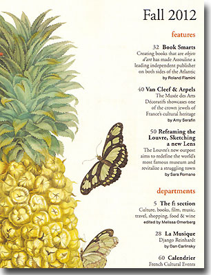 Contents page of France Magazine Fall 2012