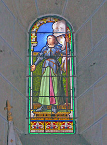 Joan of Arc window at Eglise Saint Pierre de Gipcy. Copyright Cold Spring Press.  All rights reserved.