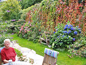 Audrey in her garden