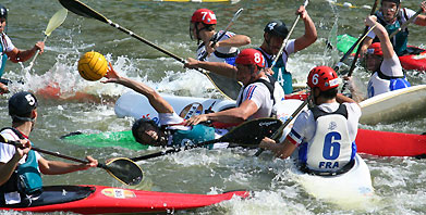 Kayak Polo.   Photo credit http://www.thuryharcourtcanoe2014.com