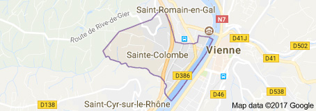 Map of Sainte-Colombe   Courtesy Wikipedia/Google Maps