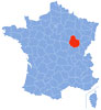 Map Côte d'Or.  Wikipedia
