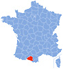Map of Ariège