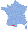 Map of Ariège