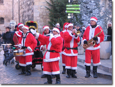 Santas' Band in Narbonne. Copyright 2011 Marlane O'Neill.  All Rights Reserved.