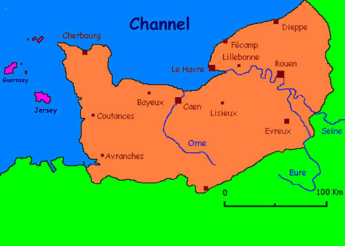 Normandy map courtesy of Wikipedia