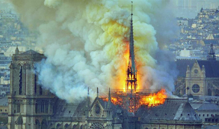 Notre Dame Fire.  Courtesy Forbes.com