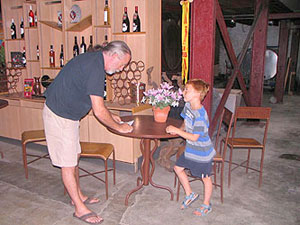 Rob O'Neill and a future winemaker.  Copyright 2010 Marlane O'Neill.  All rights reserved.