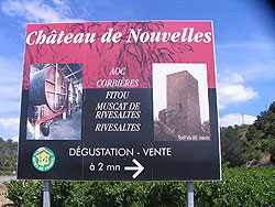 Welcome sign at Chteau de Nouvelles.  Copyright 2010 Marlane O'Neill.  All rights reserved.