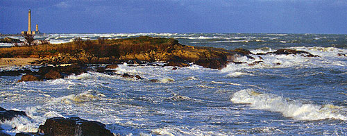 Phare de Gatteville.  Photo  by Jerome Houyvet for postcard by www.lumièresmarines.com