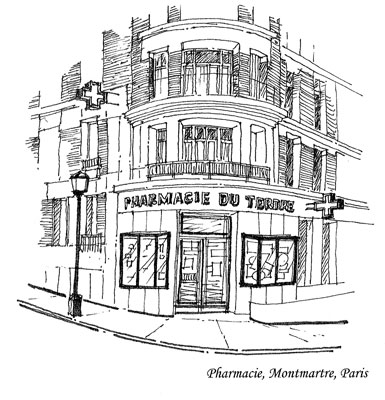 Montmartre Pharmacie.  Copyright 2009 by Cold Spring Press/George Ohanian.  All rights reserved.
