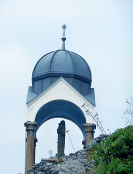 Notre Dame de la Garde, Dahouët Harbor.  Copyright Cold Spring Press.  All rights reserved.