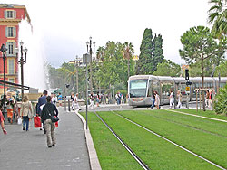 Tram outside my hotel. Photo copyright 2010 by Rosemary Chiaverini.  All rights reserved.