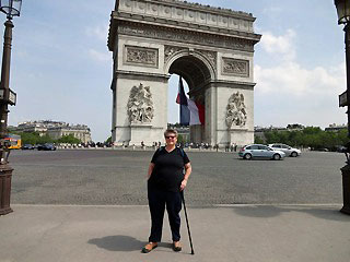 Rosemary Bell at the Arc de Triomphe.  Copryright Rosemary Bell. All rights reserved.