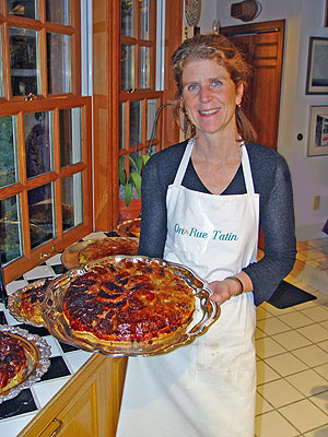 Susan with a Tarte Tatin,  Photo John Rowley.  All rights reserved.