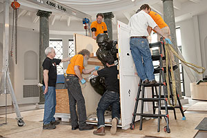 Reinstallation of The Thinker. Copyright Stanford University 2012.  All rights reserved.