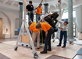 Reinstallation of The Thinker. Copyright Stanford University 2012.  All rights reserved.