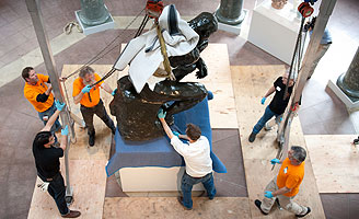 Reinstallation of The Thinker. Copyright Stanford University 2012.  All rights reserved.