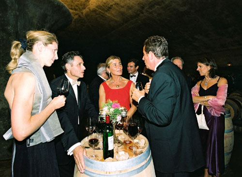 Enjoying fine Wine in the Cellars -  Photo credit:  Groupement de 1er Grands Crus de Saint Emilion